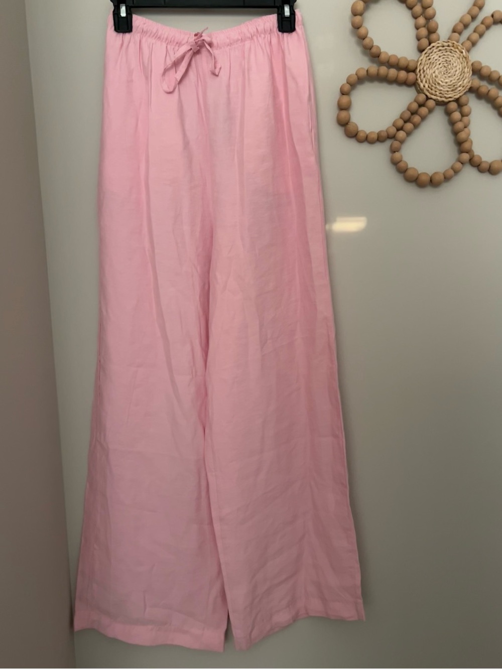 ***NWT Ayriss Pink Wide-Leg Drawstring Pants, size S